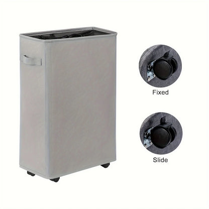 1PC Laundry Basket With Wheels And Lid,Closed Laundry Hamper,Suitable For Bedrooms,Bathtubs,Laundry,Dormitories