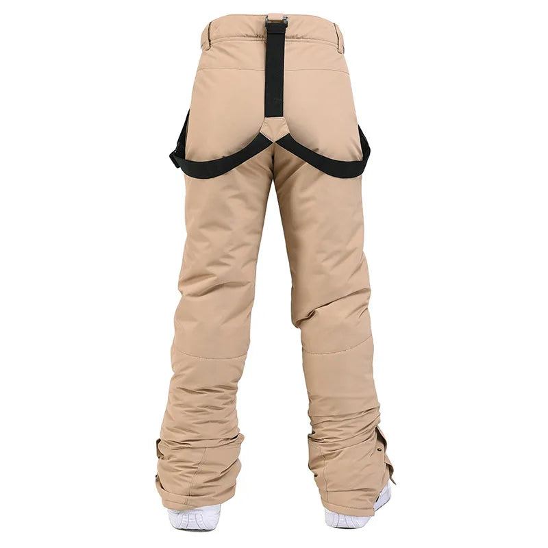 Cheap Women's and Men's Ice Snow Pants Outdoor Snowboarding Clothing Strap Trousers Skiing Suit Wear 10K Waterproof