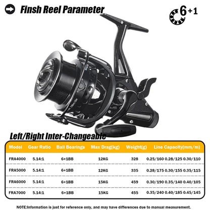 Carp Fishing Reel Spinning Strong Double Drag 12-15kg Molinete Carretilha De Pesca Olta Makaralar Sea Reels Accessories Mar