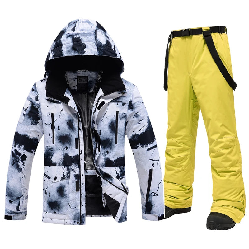 Winter -30 Degree Ski Suit For Men Windproof Waterproof Thick Warm Skiing Jacket Snow Pants Outdoor Male Snowboarding Clothing