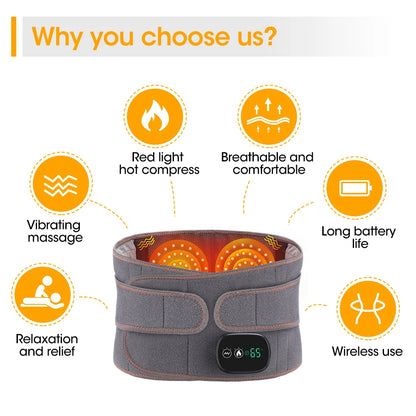Lumbar Traction Device Heating Airbag Inflatable Decompression Back Belt Hot Compress Massage Men Women Waist Support Belt