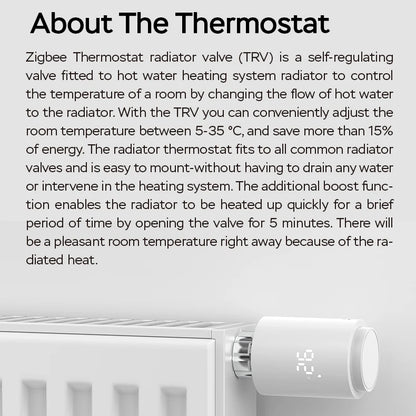 Tuya Smart ZigBee Radiator Actuator TRV Programmable Thermostatic Radiator Valve App Remote Temperature Controller Support Alexa