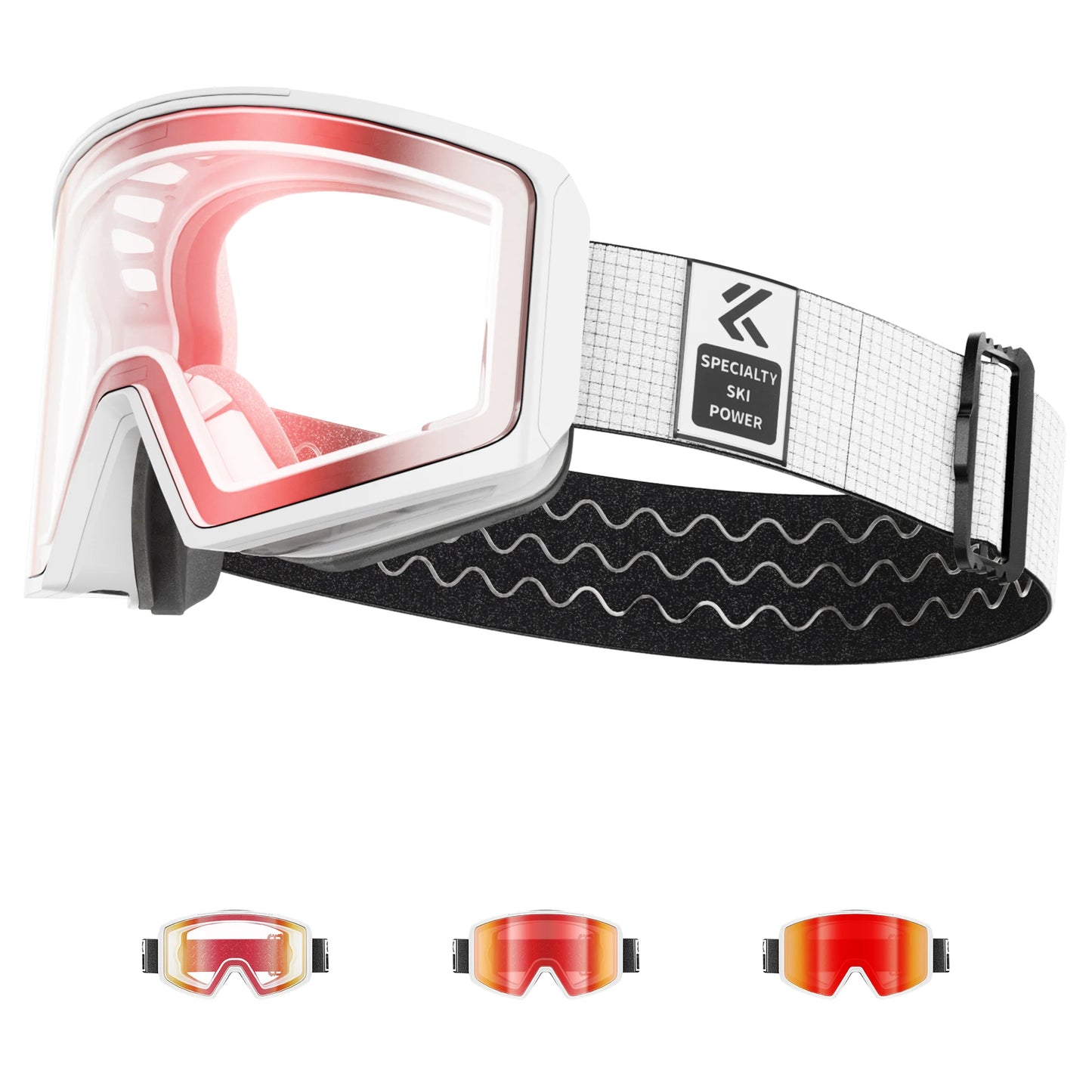 Kapvoe Photochromic Ski Goggles Magnetic Anti-Fog Lenses UV400 Protection Men Women Ski Goggles Winter Sports Eyewear