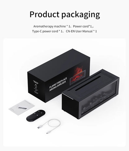 Creative Fireplace Aroma Diffuser Essential Oil Air Humidifier Difusor Remote Control Desktop Decoration for Home Holiday Gift