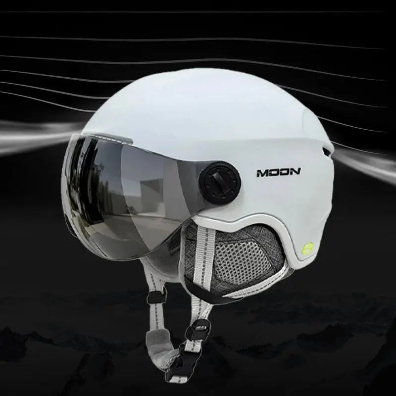 MOON Professional Ski Goggles Integrated Ski Helmet for Men and Women Winter Snowboard and Alpine Skiing Warm Breathable Helmet