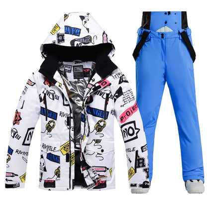 Ski Suit Men And Women Super Warm Thicken Waterproof Windproof Winter Snow Suits Skiing And Snowboarding Jackets + Pants Brands