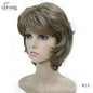 StrongBeauty Women Synthetic wig Short Hair Auburn/Blonde Natural wigs Capless Layered Hairstyles