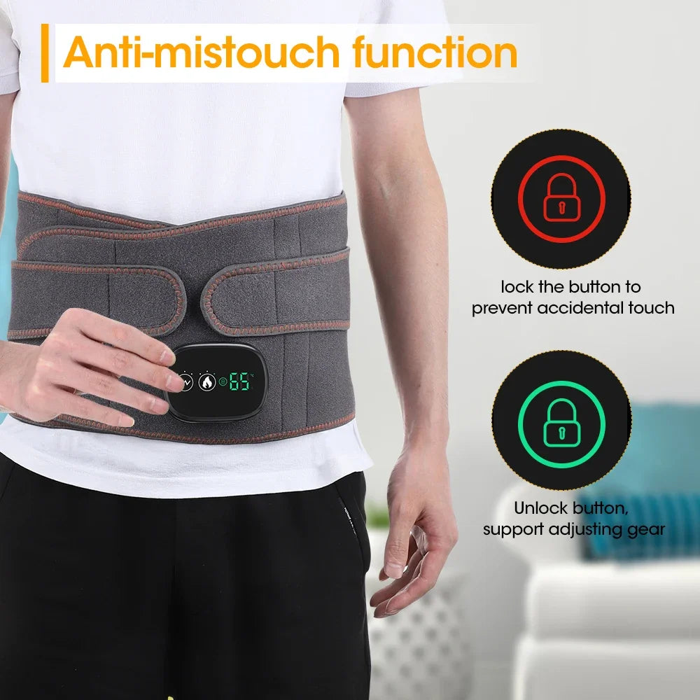 Lumbar Traction Device Heating Airbag Inflatable Decompression Back Belt Hot Compress Massage Men Women Waist Support Belt