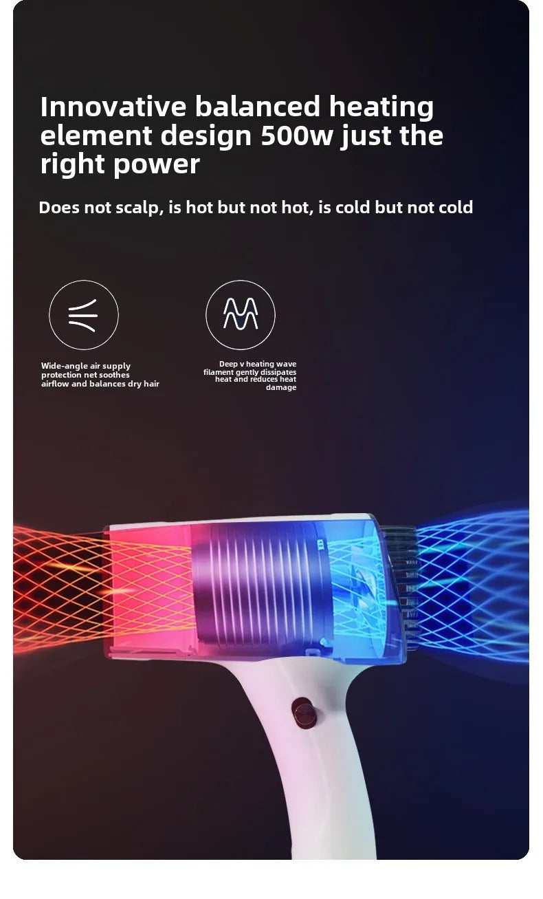 Wireless Portable Hair Dryer Professional Blow Dryer With Overheat Protection Mini Hair Dryer High power negative ion hair dryer