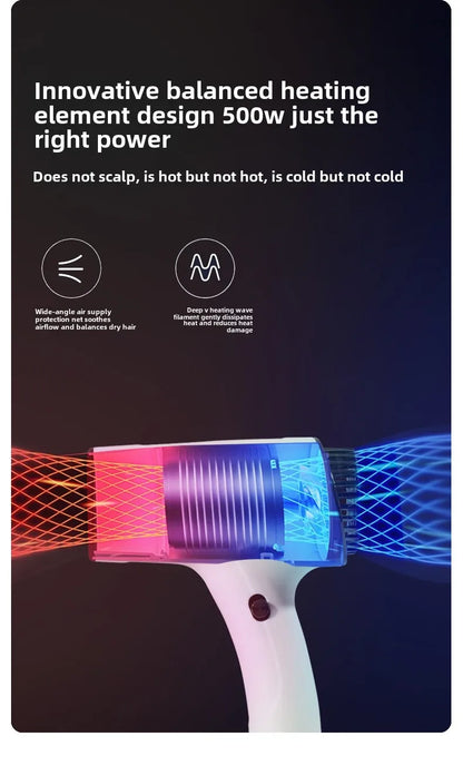 Wireless Portable Hair Dryer Professional Blow Dryer With Overheat Protection Mini Hair Dryer High power negative ion hair dryer