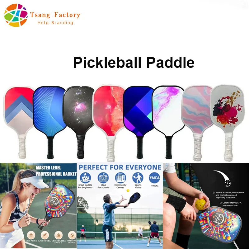Pickleball Paddles Fiberglass Surface Lightweight Honeycomb Core Durable Non-Slip Grip Pickleball Gifts for Children and Adult