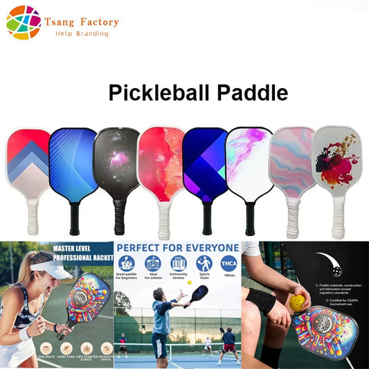 Pickleball Paddles Fiberglass Surface Lightweight Honeycomb Core Durable Non-Slip Grip Pickleball Gifts for Children and Adult