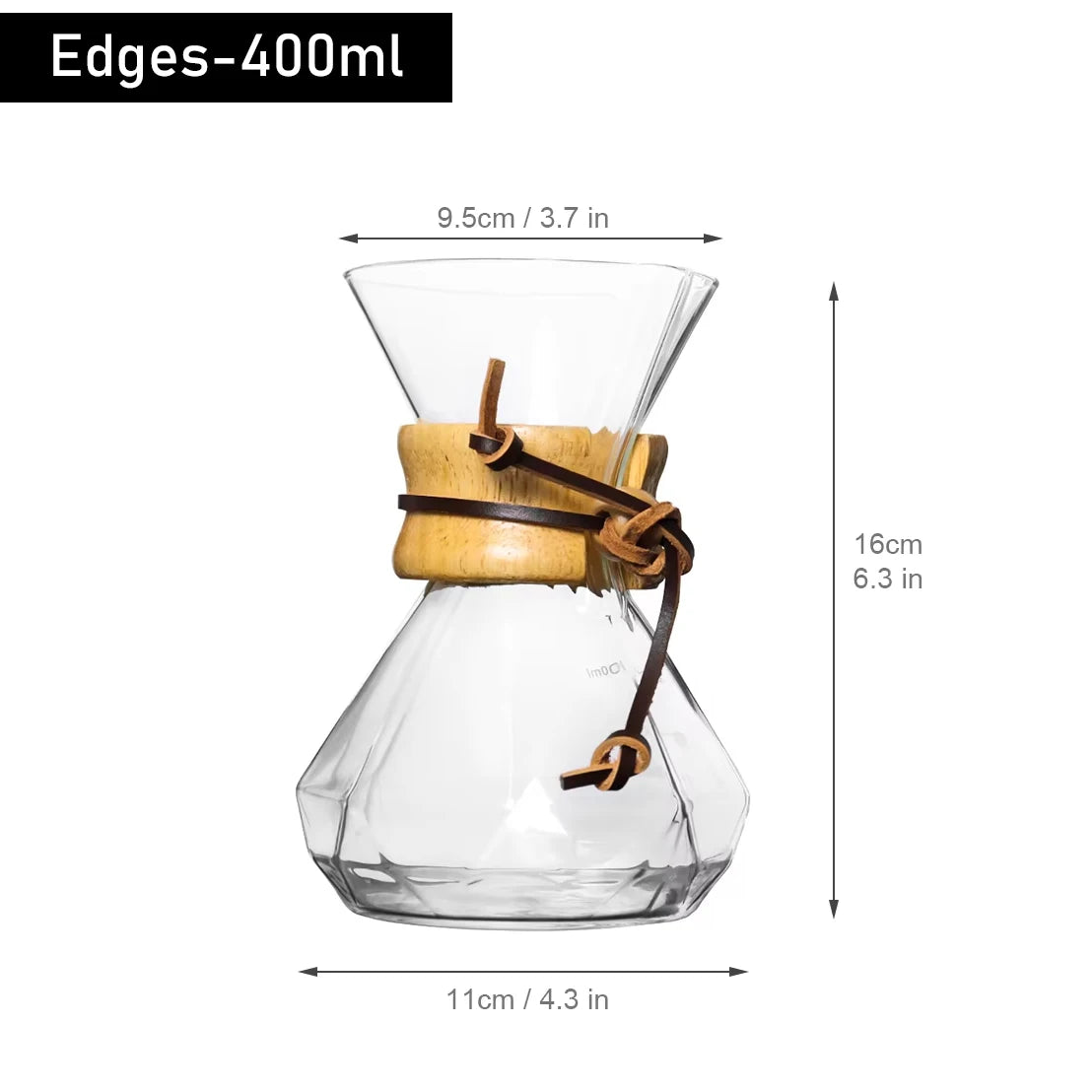 Glass Coffee Pot Drip Brewing Chemex Cafetera 400M/600ML Hand Brewed Coffee Filter Cup Pour Over Coffee Maker For Home Office