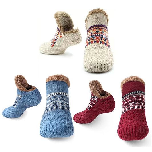 Men Women Winter Indoor Home Slippers Socks Non Slip Bedroom Sleeping Sock Warm Thermal Slipper Socks Soft for Christmas