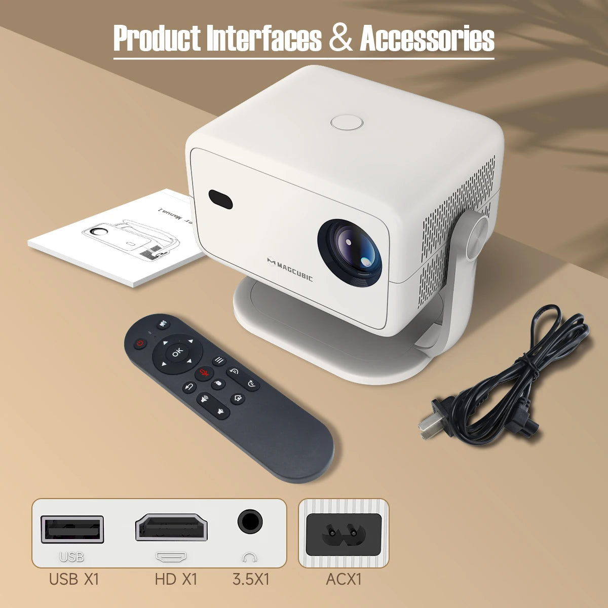 Magcubic 650ANSI L018 Projector 4K Native 1080P Auto Focus & Keystone Correction Android11 BT5.2 WIFI6 360° Portable Home CinemaGoWisse.com