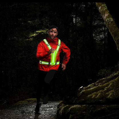 High Visibility Safety Reflective Vest USB Rechargeable LED Running Light Adjustable Cycling Vest Night Warning Work Sports Vest