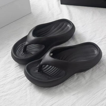 Women Stylish EVA Flip-Flops Comfortable Soft Anti-Slip Anti-Odor Fashionable Versatile for Beach Summer Casual Wear Beach Shoes