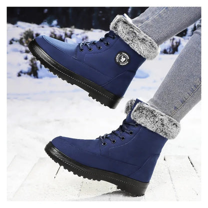 Winter New Women's Thick Plush Cotton Boots and Mid Top Warm Snow Boots Are Fashionable  Trendy  and Upgraded for Warmth
