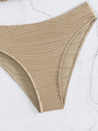 New Sexy Push Up Bikini Ribbed Plus Size Swimwear Women Swimsuit Biquini Set Beachwear Bathing Suit 2024 Mujer Thong Monokini XL