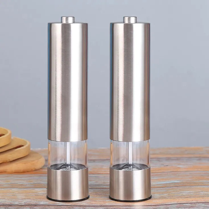 Stainless Steel And ABS Electric Salt Pepper Grinder Set Automatic Operation Spice Mill Charging And Battery Model for Kitchen