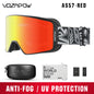Vozapow Ski Goggles Magnetic Double Layer Anti Fog Professional Skiing Mask Men Women Super View Snowboard UV400 Snow Sunglasses