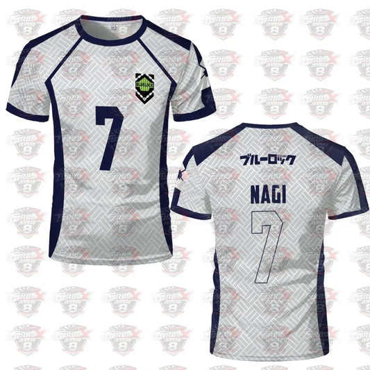 2026 Summer New Men's Blue Lock Anime Football Shirt T-shirt Women's Round Neck Sports Top Casual Short Sleeve T-shirt