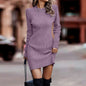 Autumn and winter new women's clothing fashionable temperament sexy round neck long sleeved hip hugging sweater women's dress