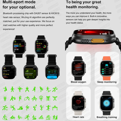 DT Ultra 3 Smartwatch Amoled Screen 4GB MP3 MP4 Player Bluetooth Network Sharing APP Store ChatGPT Smart AI Watch Men Sportwatch