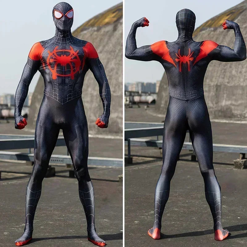 2024 For Adult Anime Spider Man Across The Spider-Verse Cosplay Costume Miles Morales Superhero Jumpsuit