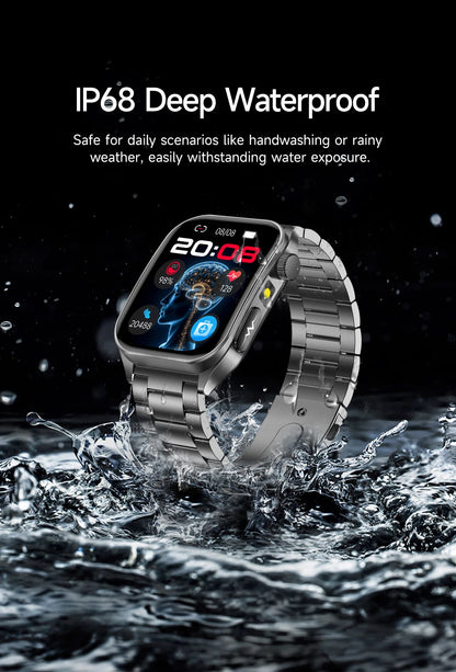 2025 New Mcro Phsical Examination 650nm Laser Therapy ECG Urci Acid Blood Fat Smart Watch Men Blood Pressure Heart Rate Bracelet