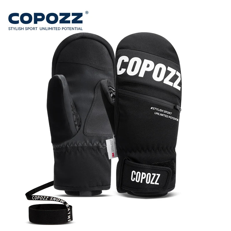 COPOZZ New Upgrade Thicken Ski Gloves Winter Men Women 3M Thinsulate Thermal Snowboard Gloves Waterproof Warm Mittens Ski Gloves
