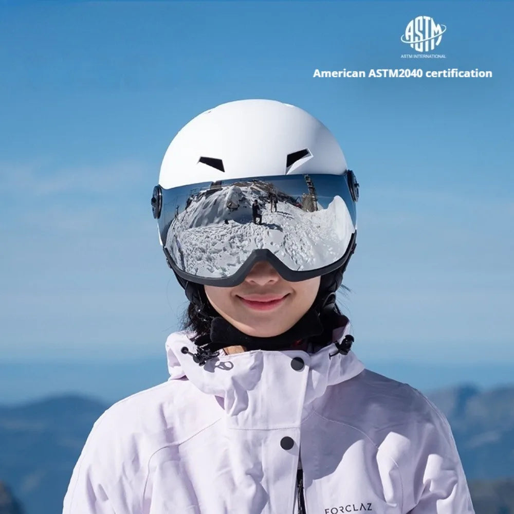 Ski Helmet Men Snow Goggles In One Anti-Impact Skiing Helmet For Adult Women Ski Skateboard Snowboard Safety Helmet Female Male