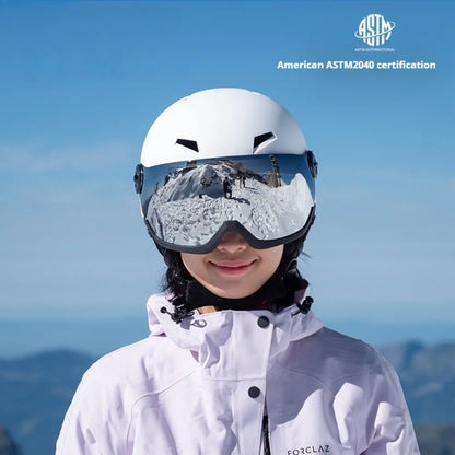 Ski Helmet Men Snow Goggles In One Anti-Impact Skiing Helmet For Adult Women Ski Skateboard Snowboard Safety Helmet Female Male