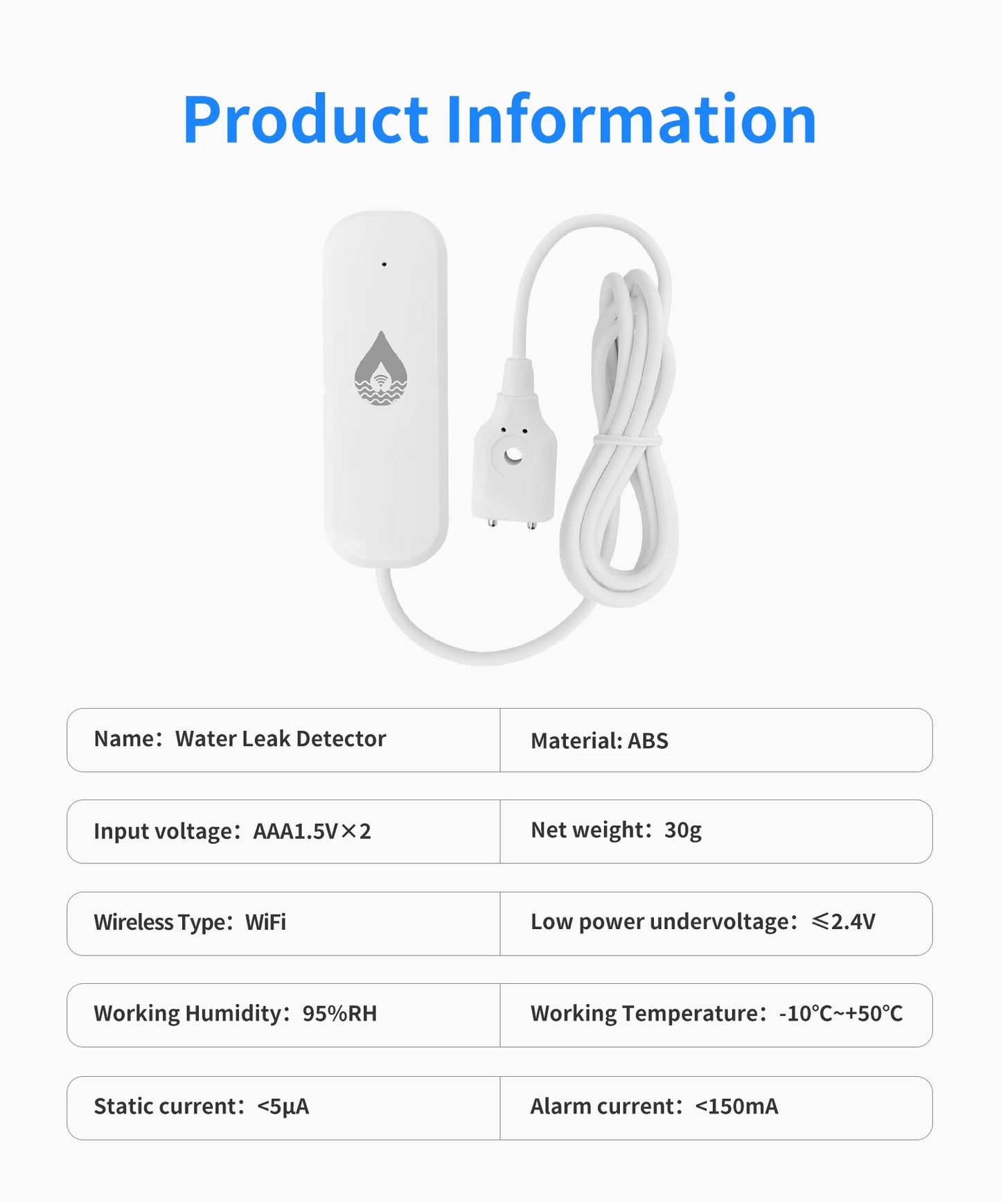 Tuya WiFi/Zigbee Water Leakage Alarm Sensor Smart Home Flood Leak Detector Smart Life Products App Remote Monitoring