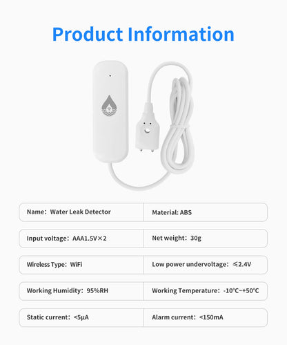 Tuya WiFi/Zigbee Water Leakage Alarm Sensor Smart Home Flood Leak Detector Smart Life Products App Remote Monitoring