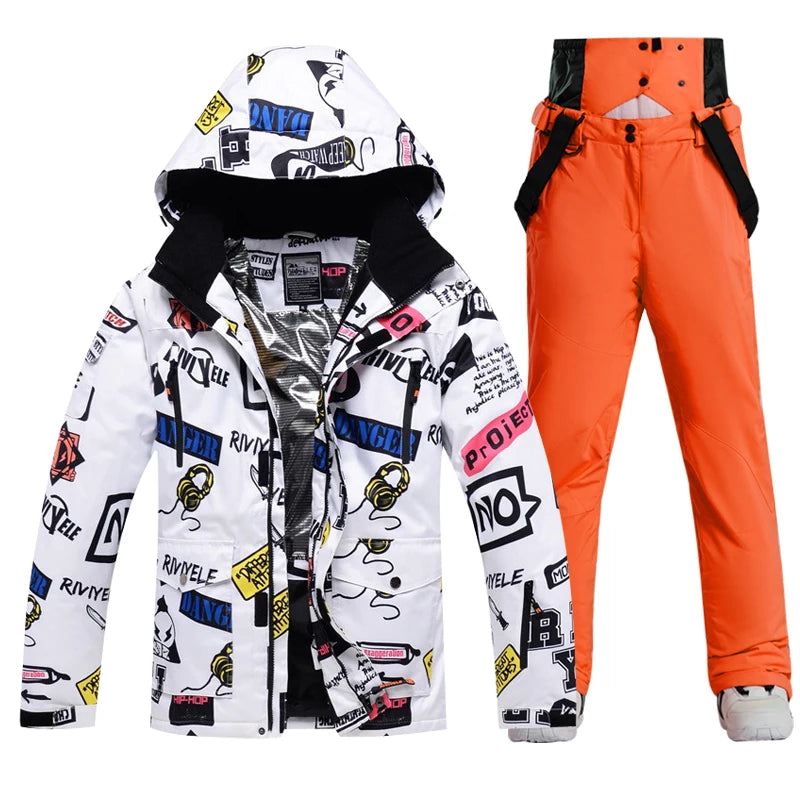 Ski Suit Men And Women Super Warm Thicken Waterproof Windproof Winter Snow Suits Skiing And Snowboarding Jackets + Pants Brands