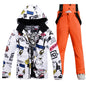 Ski Suit Men And Women Super Warm Thicken Waterproof Windproof Winter Snow Suits Skiing And Snowboarding Jackets + Pants Brands