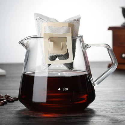 Coffee Server Glass Coffee Pot Heat Resistant Glass Kettle Sharing Pot 600/300ml Pour Over Coffee Espresso Maker Accessories