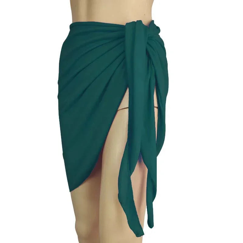Summer Solid Bikini Cover Ups Shorts Pareo Wraps Sarong Skirt Swimsuit Beachwear Women Beach Skirts Swimwear Half Wrapped Skirt