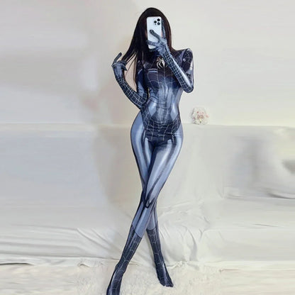 Sexy Women's Spider Man Costume Halloween Girl Superhero Cospaly Venom Spider Man Corset for Women Girl Spandex Suit Jumpsuit