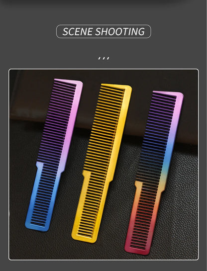 Professional Electroplated Clipper Comb 3 Colors Barber Comb Stylist Styling Tool Accessories Salon Anti-static Hair Cut Comb