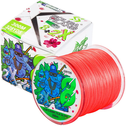 Sougayilang X8 300m Fishing Line 8 Strands Braided Fishing Line Abrasion Resistant Multifilament Carp Fishing Line 16-75LB