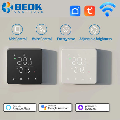 Beok Tuya Wifi Heating Thermostat Smart Home Thermoregulator for Warm Floor Gas Boiler Water Heating Work with Google Alexa