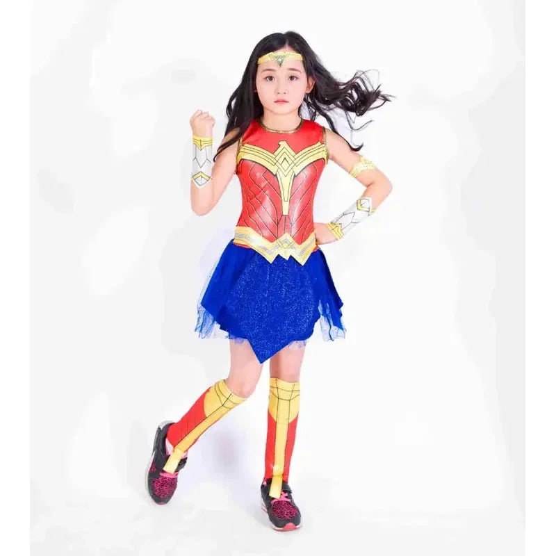 Child Wonder Girl cosplay fancy dress Supergirl women Halloween Purim party Amasia costume MN12