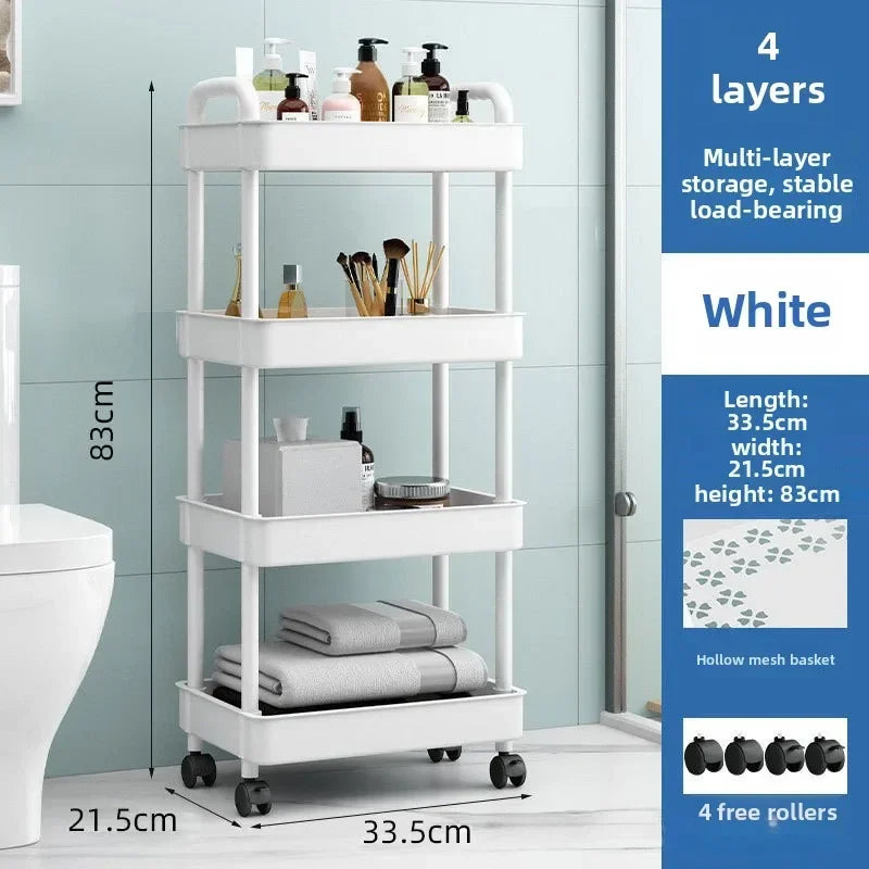 Multi-Layer Trolley Rack Kitchen Floor Bedroom Baby Snacks Mobile Bathroom Bathroom Storage Storage Rack