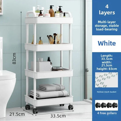 Multi-Layer Trolley Rack Kitchen Floor Bedroom Baby Snacks Mobile Bathroom Bathroom Storage Storage Rack