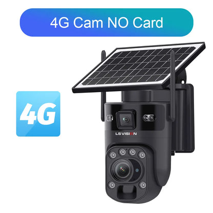 Ubox 12MP 60X Zoom 4G LTE Solar Camera Dual Screen Outdoor WiFi Security Camera PTZ PIR Detection Auto Tracking CCTV Waterproof