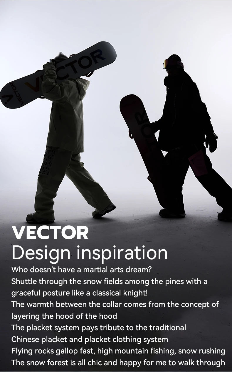 VECTOR Men and Women Splicing Skiing Skiing Top Waterproof Windproof Warm Durable Indoor and Outdoor Skiing Snowboard Jacket