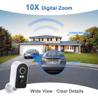 Videolife 3MP Waterproof Solar Security Camera Wireless 2.4G WiFi Solar Battery Powered Camera HD Home Surveillance Protection