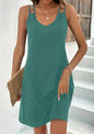 Womens Dresses Summer Fashion Solid Color Casual V-Neck Sleeveless Daily Mini A-Line Dress Woman Clothing